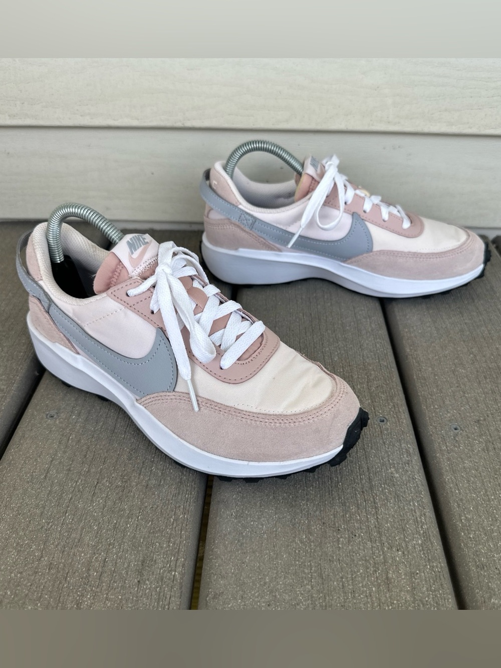 Nike Waffle Debut Womens 8 Running Shoes Sneakers Retro Pink Gray DH9523-603